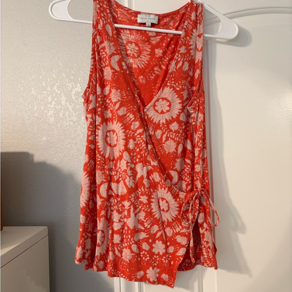 Lucky Brand Red Floral Tank Top